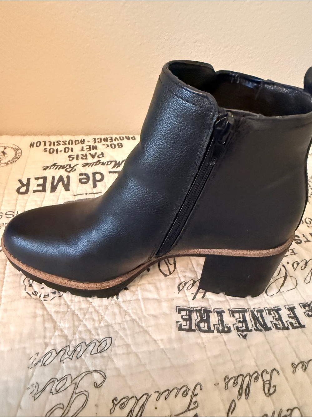 Naturalizer Waterproof Black Women's Ankle Boot with Block Heel - Picture 7 of 9